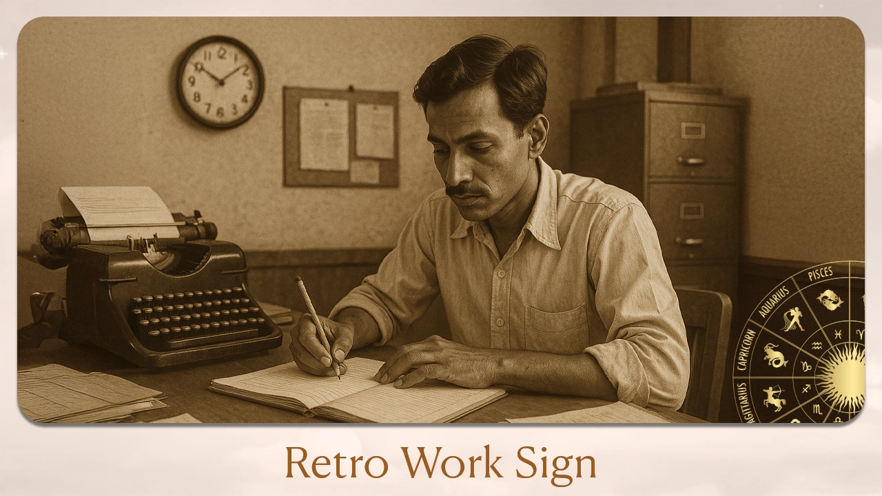 Retro work sign